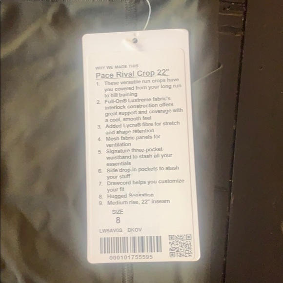 Lululemon Pace Rival Crop BNWT - Picture 2 of 4